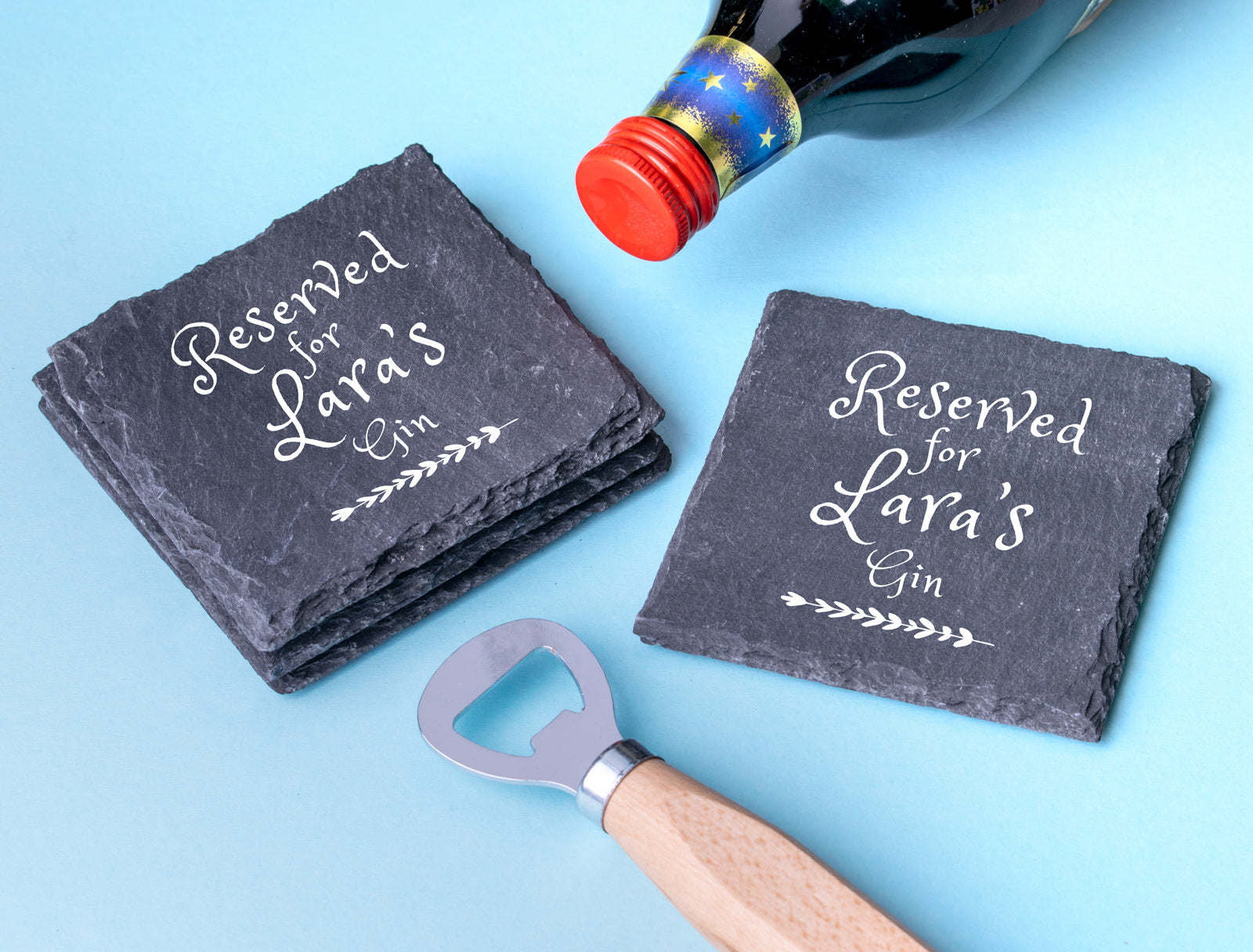 Personalised Engraved Slate Coaster Square - Cold Drinks