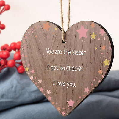 Best FRIEND Sister Gifts Wooden Heart Christmas Friendship Gift Birthday Plaque