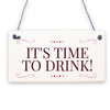 It Must Be 5 OClock Somewhere Novelty Wooden Hanging Plaque Funny Wine Sign Gift