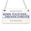 Born Together Friends Forever Twin Keepsake Gift Hanging Plaque Family Sign Baby
