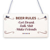 Beer Garden Rules Hanging Wall Signs Pub Garden Plaques Alcohol Friendship Gifts