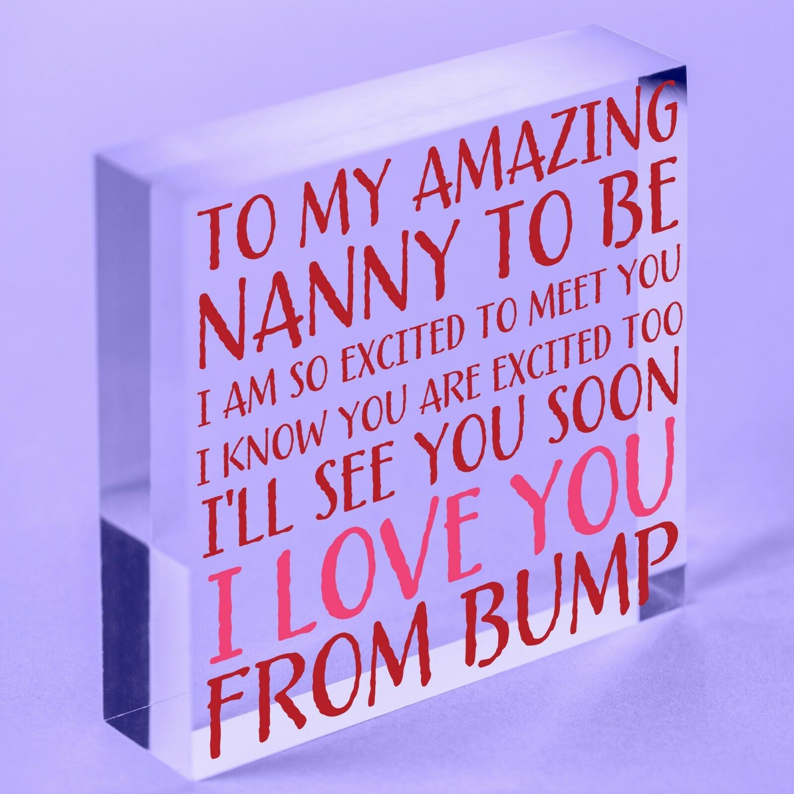 Nan Nanny To Be Gift Funny Acrylic Heart Baby Shower Gift For New NAN