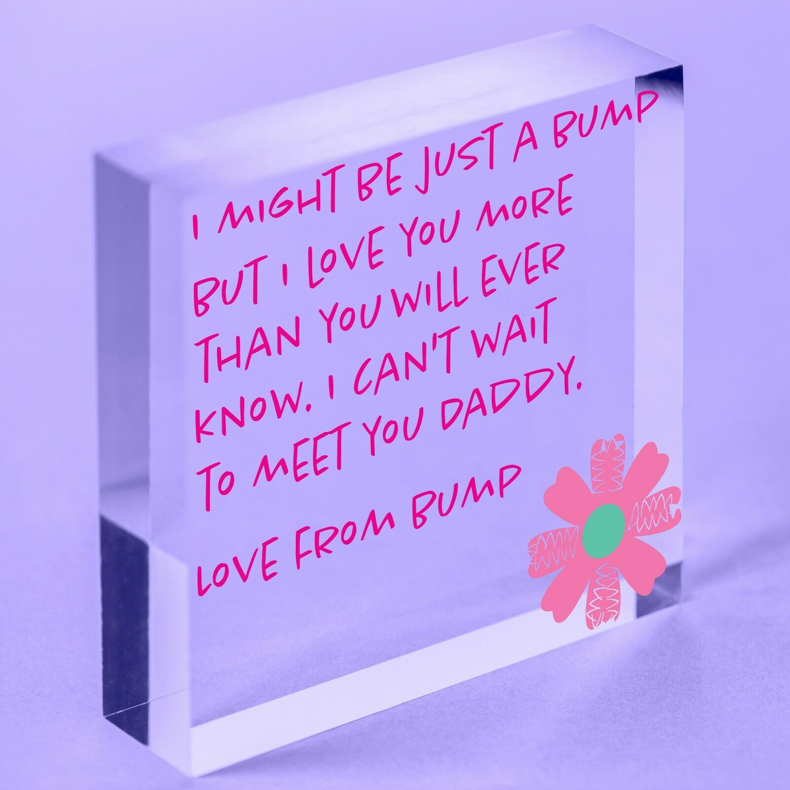 Daddy To Be Birthday Gift From Bump Acrylic Plaque born Baby Fathers Day Gifts[Bag Not Included]