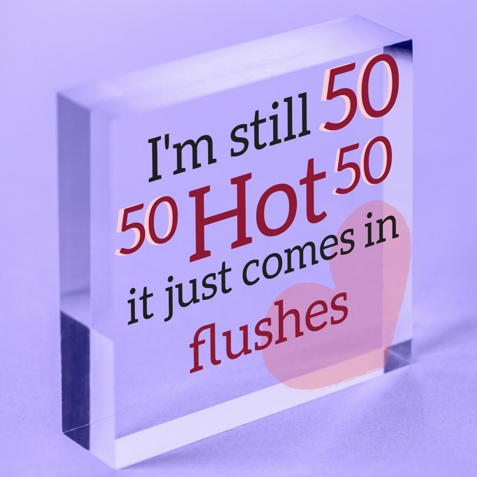 Funny 50th Birthday Gifts Hanging Sign For Her Fifty Party Acrylic Block