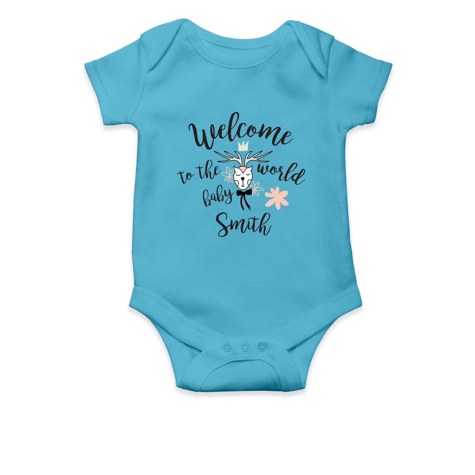 Personalised White Baby Body Suit Grow Vest - Mouse