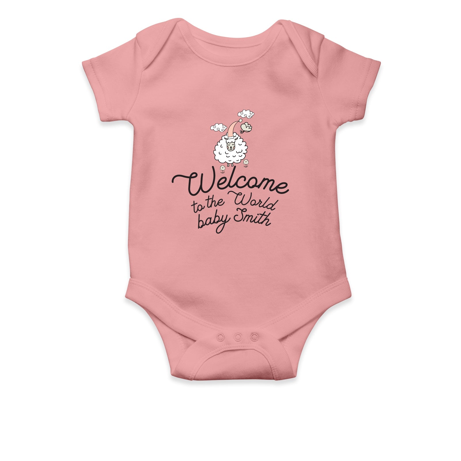 Personalised White Baby Body Suit Grow Vest - Sheep