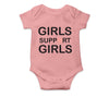 Personalised White Baby Body Suit Grow Vest - Support Girls