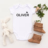 Personalised White Baby Body Suit Grow Vest - Little Heart