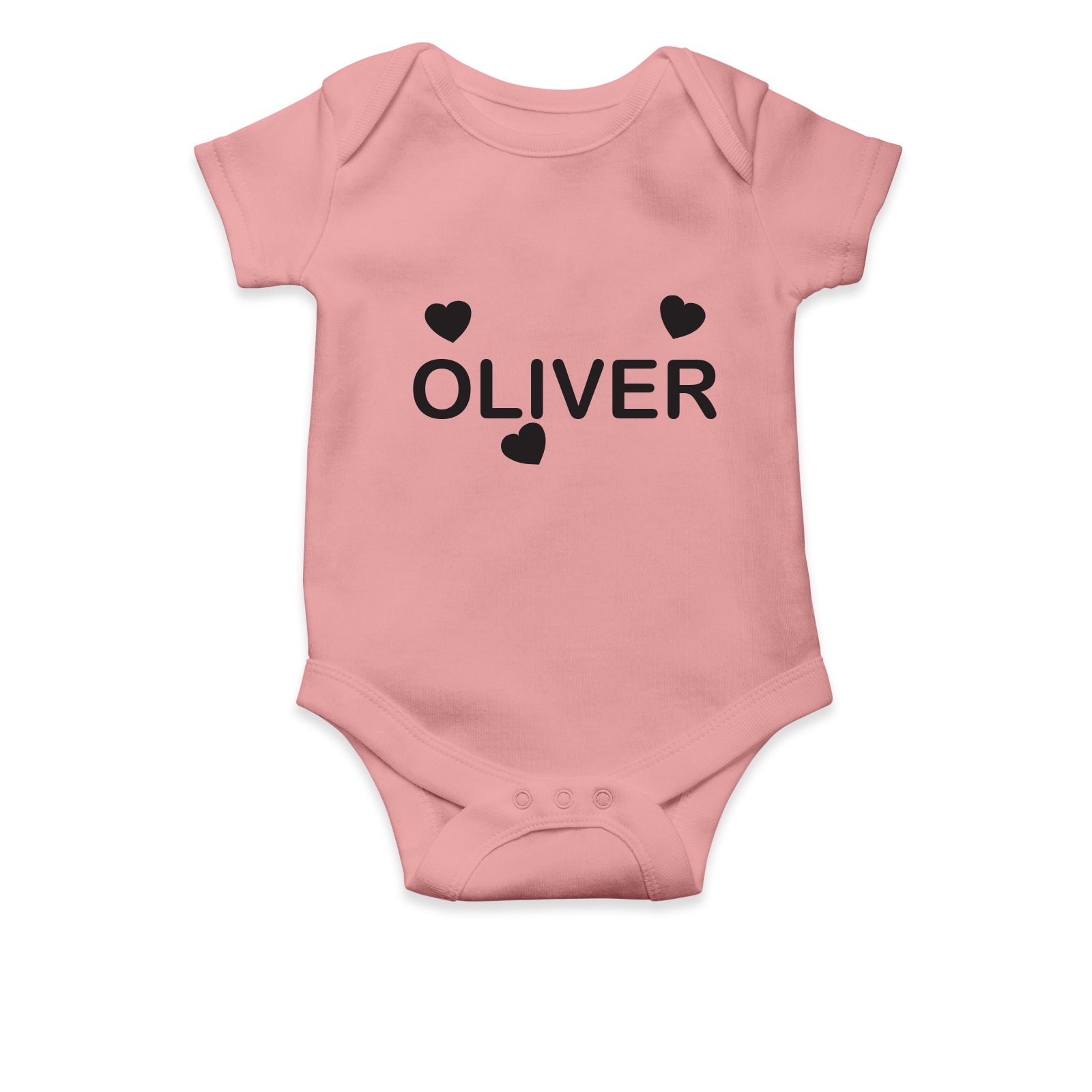 Personalised White Baby Body Suit Grow Vest - Triple Heart