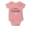 Personalised White Baby Body Suit Grow Vest - Pink Heart