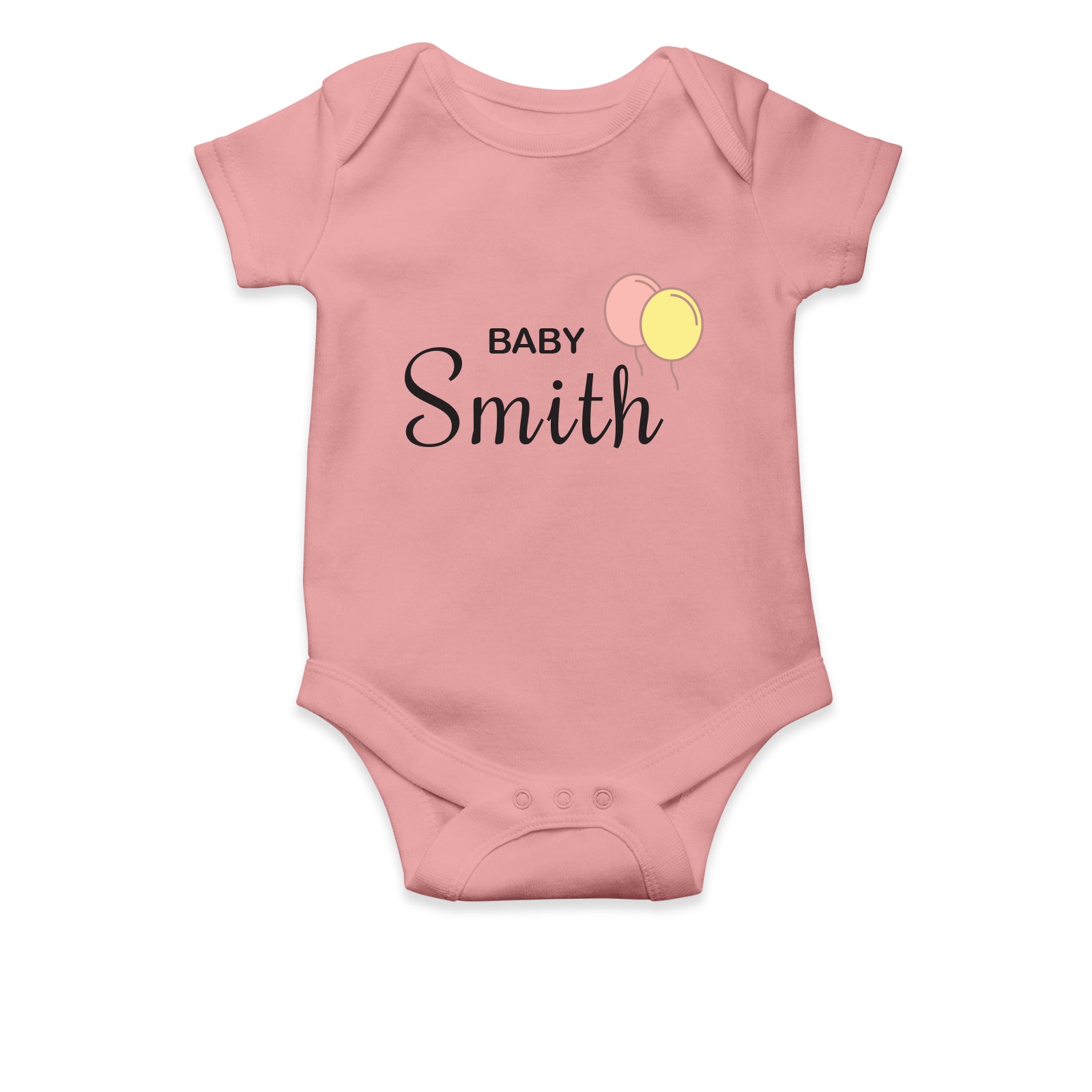 Personalised White Baby Body Suit Grow Vest - Red Yellow Balloons