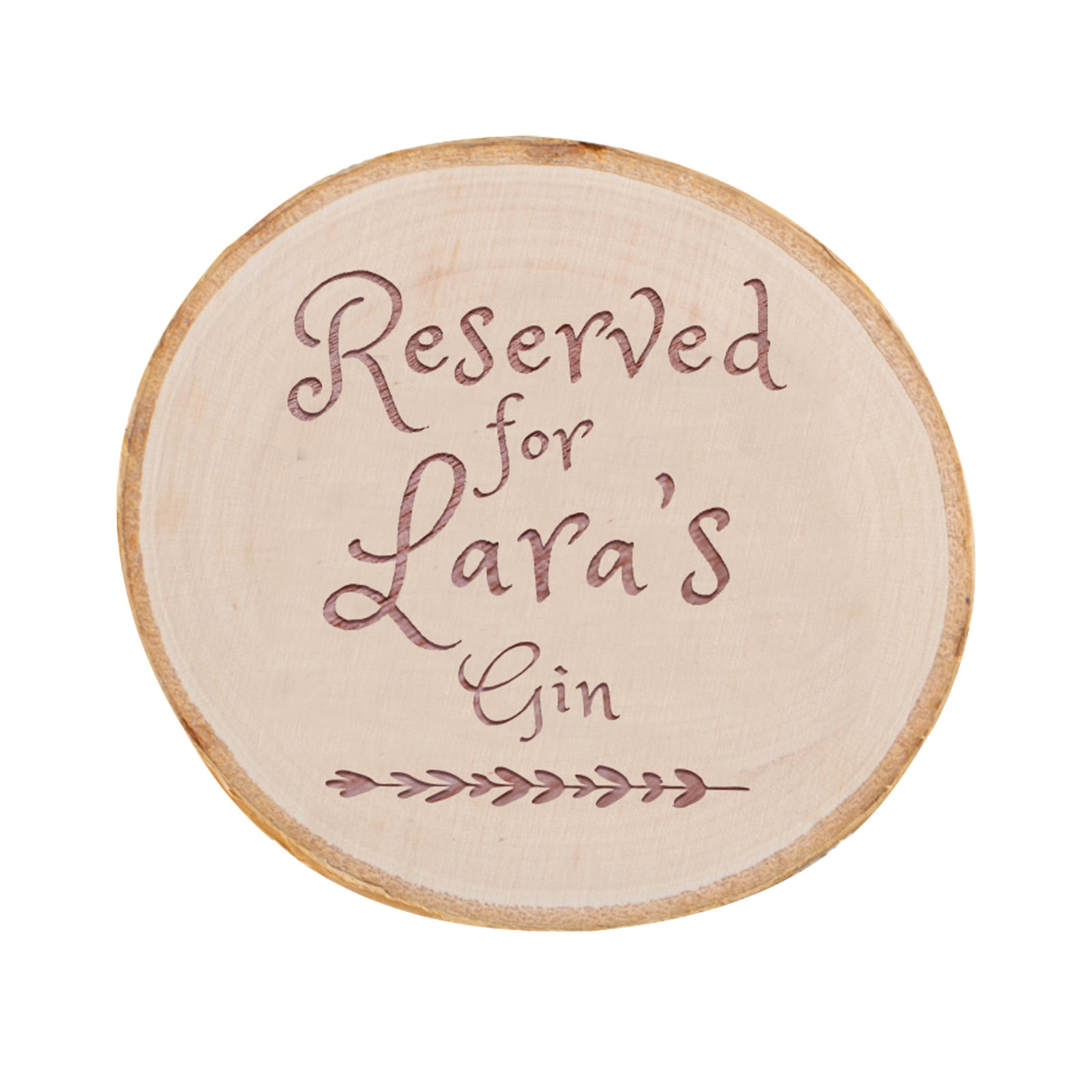 Personalised Engraved Wooden Coaster Wood Log - No Stains!