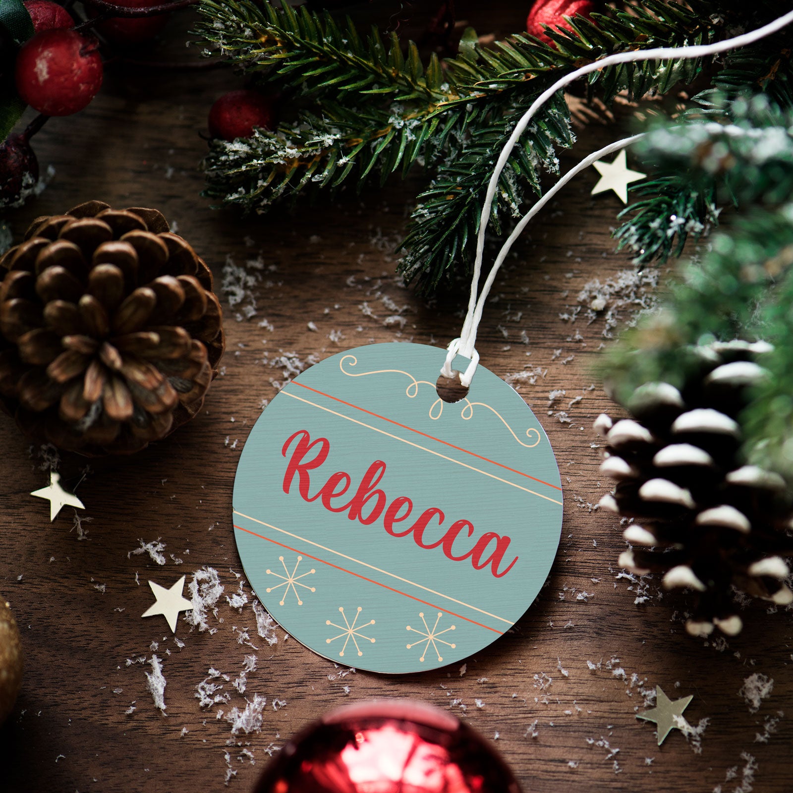 Personalised Wooden Christmas Ornaments Printed- Handcrafted Decoration Baubles, Ideal for Festive Season, Perfect Gift Option