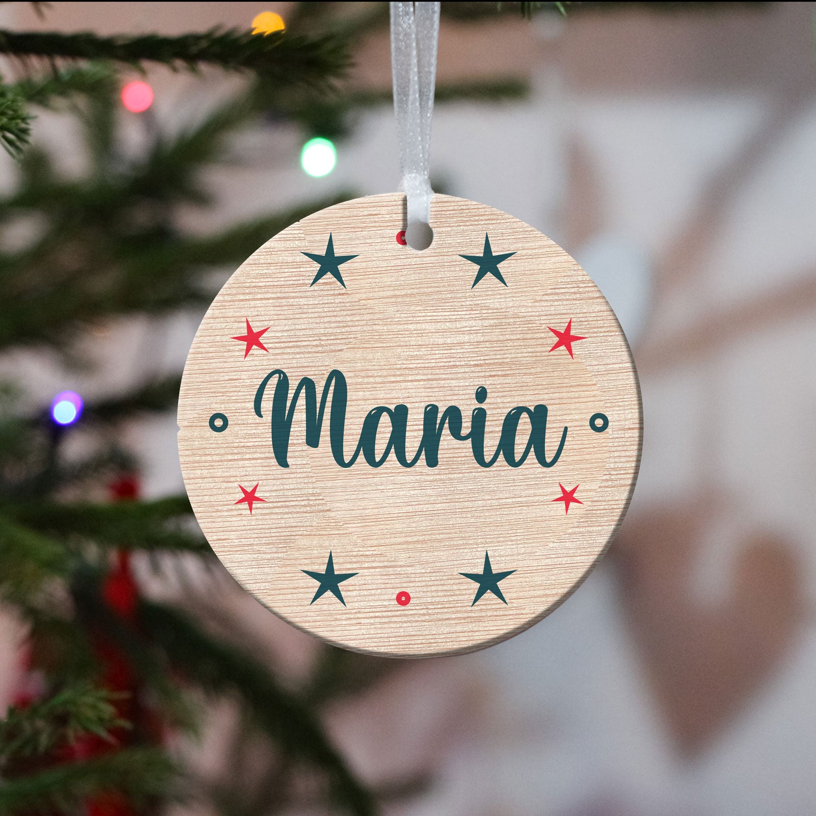 Personalised Wooden Christmas Ornaments Printed- Handcrafted Decoration Baubles, Ideal for Festive Season, Perfect Gift Option