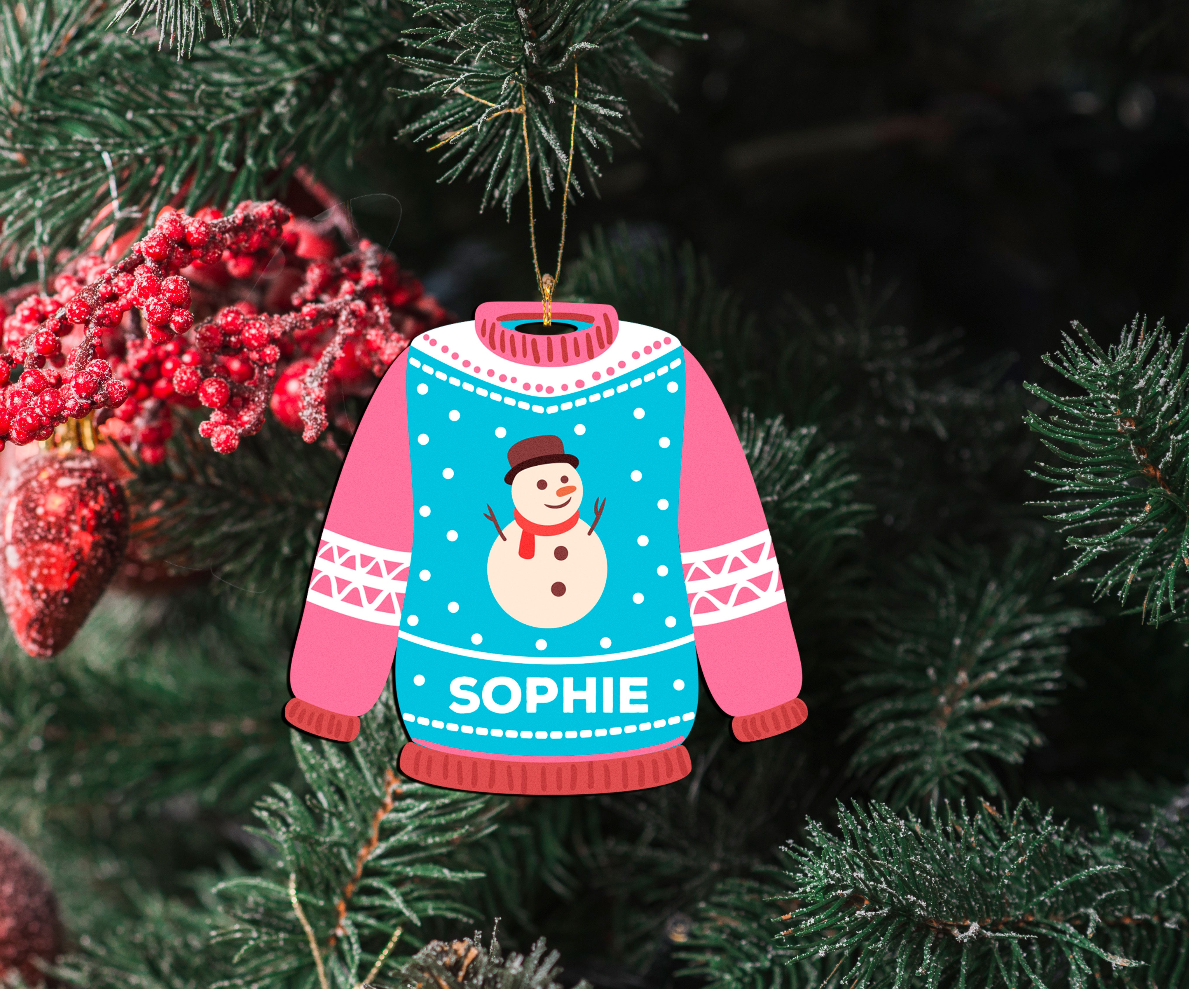 Personalised Christmas Jumper Ornaments - Handcrafted Decorations, Ideal for Festive Season, Perfect Gift Option