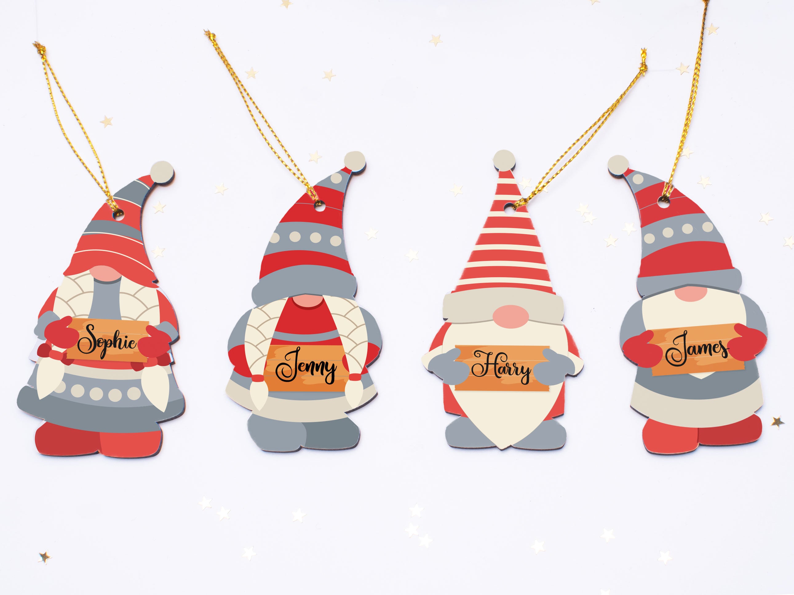 Personalised Gonk/Gnome Christmas Ornaments - Handcrafted Decorations, Ideal for Festive Season, Perfect Gift Option