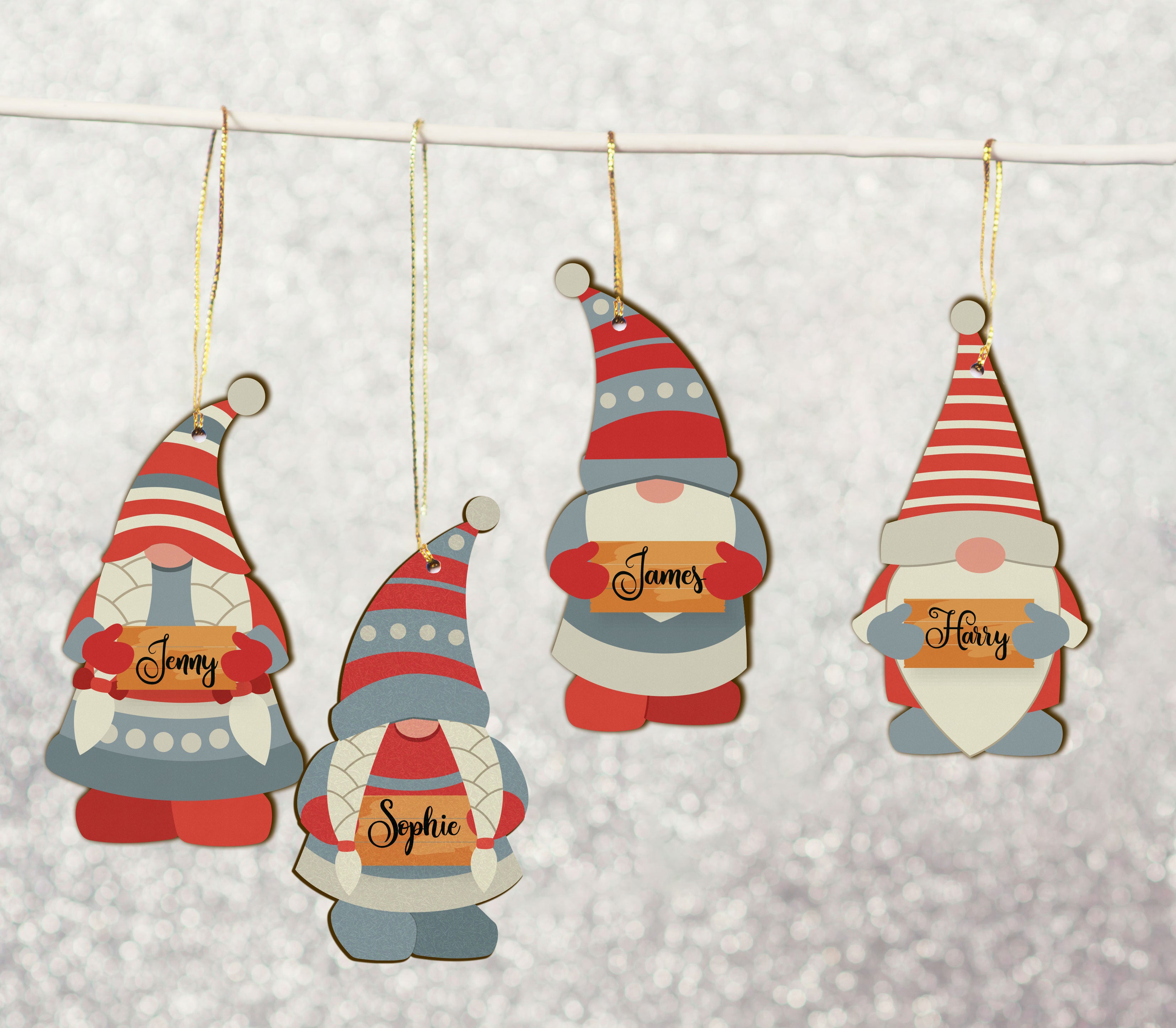 Personalised Gonk/Gnome Christmas Ornaments - Handcrafted Decorations, Ideal for Festive Season, Perfect Gift Option