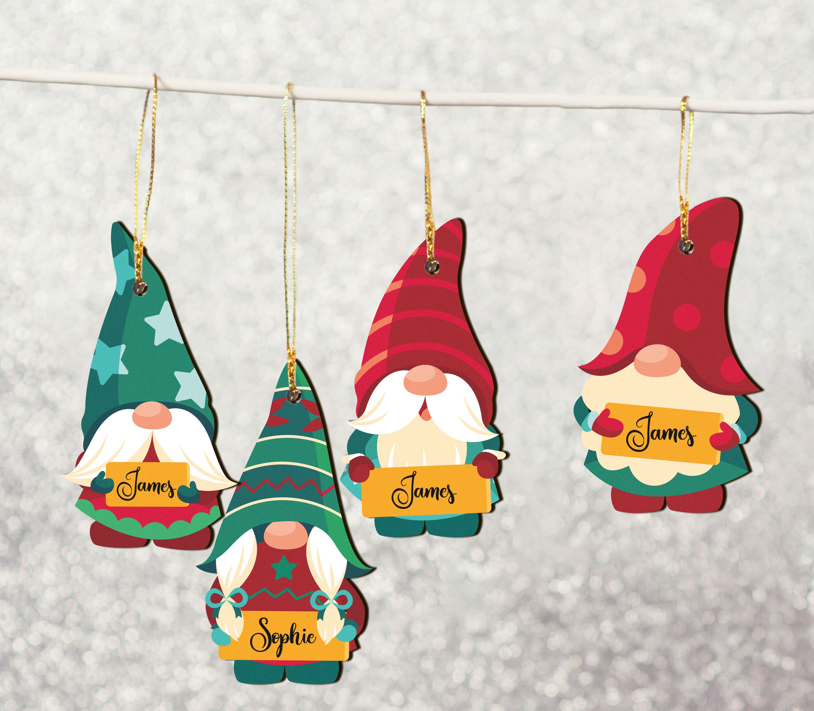 Personalised Gonk/Gnome Christmas Ornaments - Handcrafted Decorations, Ideal for Festive Season, Perfect Gift Option - Style 2