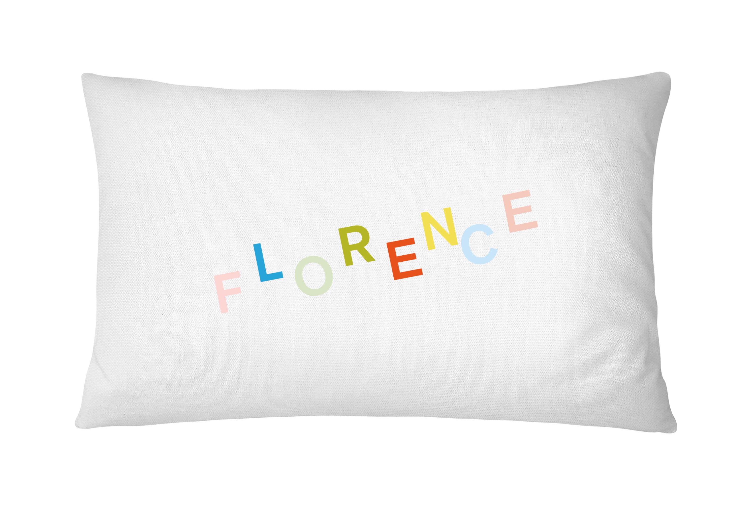 Personalised Name Cover Pillowcase Custom Gift Initials Pillow Case - Rainbows