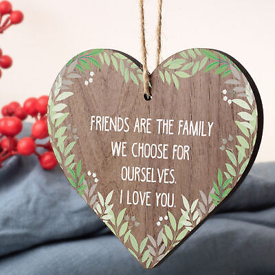 Handmade Friendship Plaque Best Friend Sign Wood Heart Thank You Birthday Gift