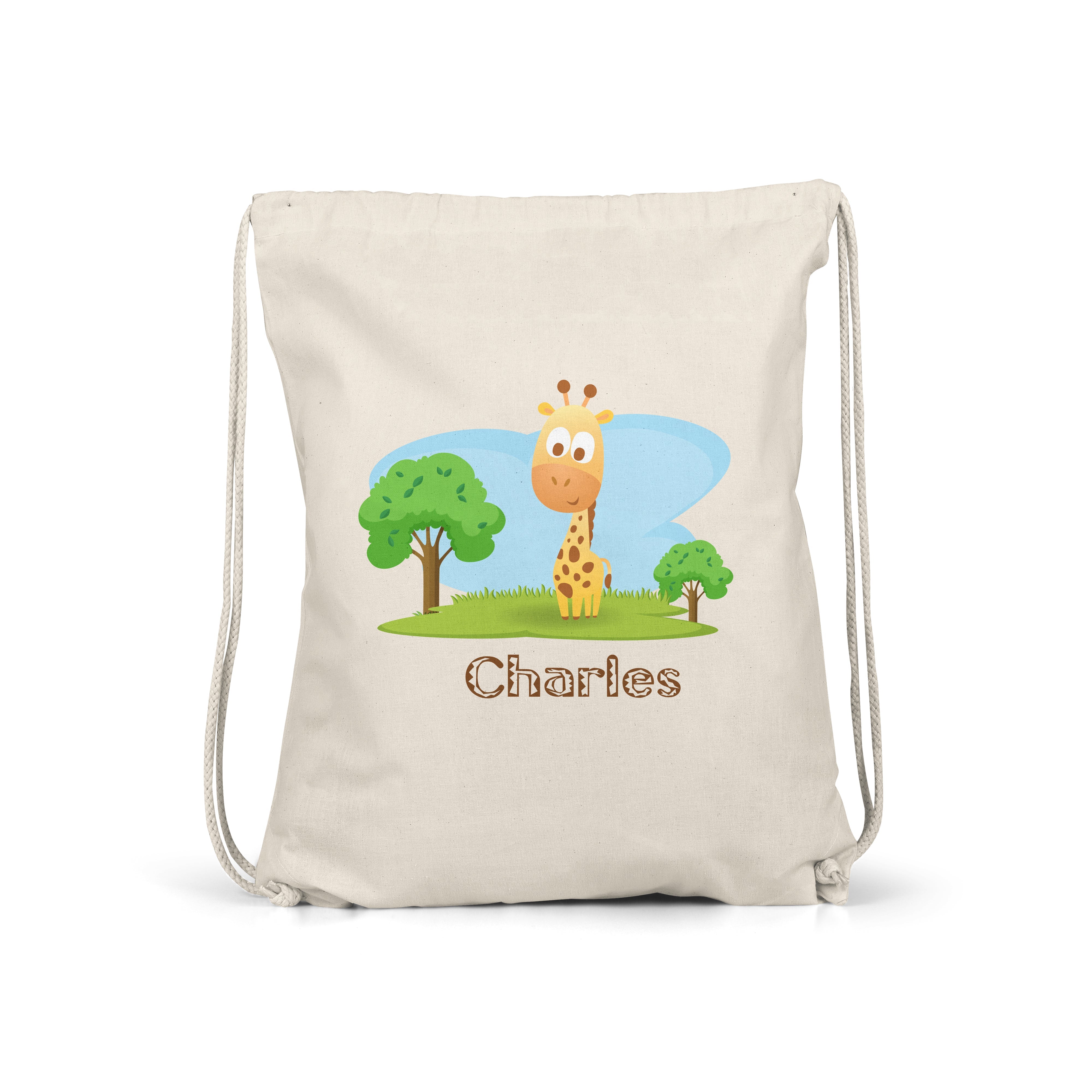 Cute Safari -  Personalised Kids Gym Bag - Multiple  - Giraffe