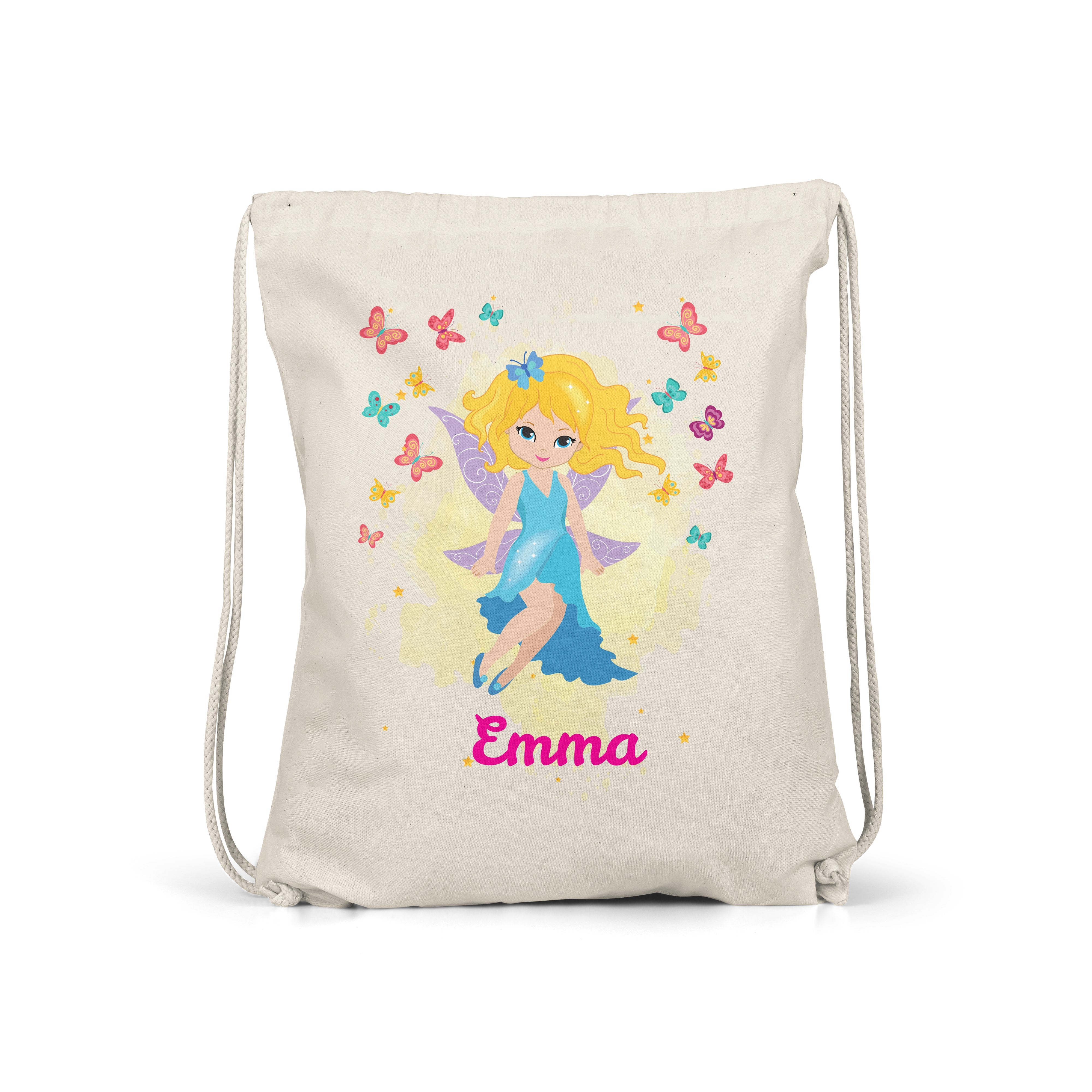 Fairy -  Personalised Kids Gym Bag - Blue