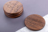 Personalised Engraved Walnut Coaster Round - Mess Free