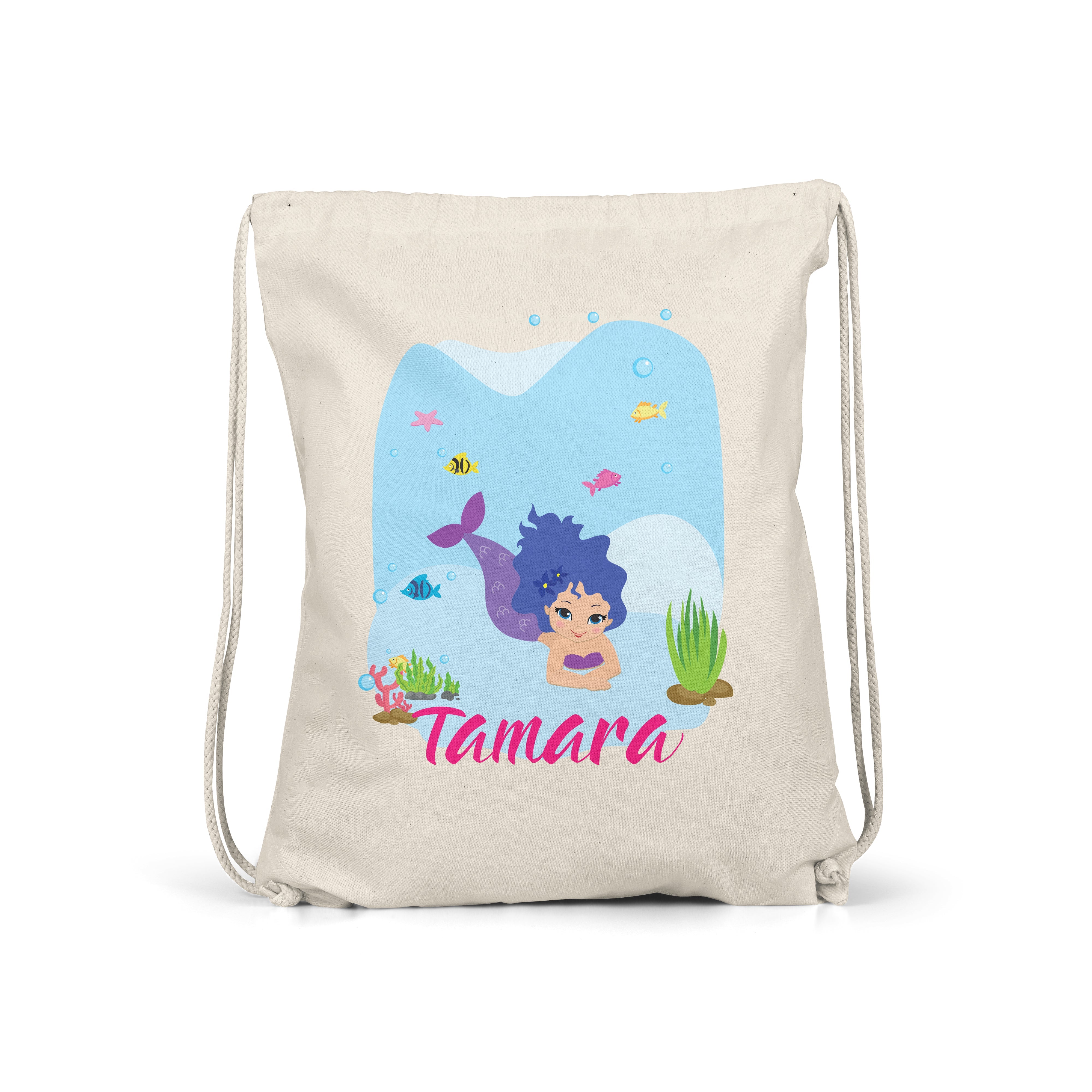 Mermaid - Personalised Kids Gym Bag - Multiple Colours - Perfect Gift - Blue