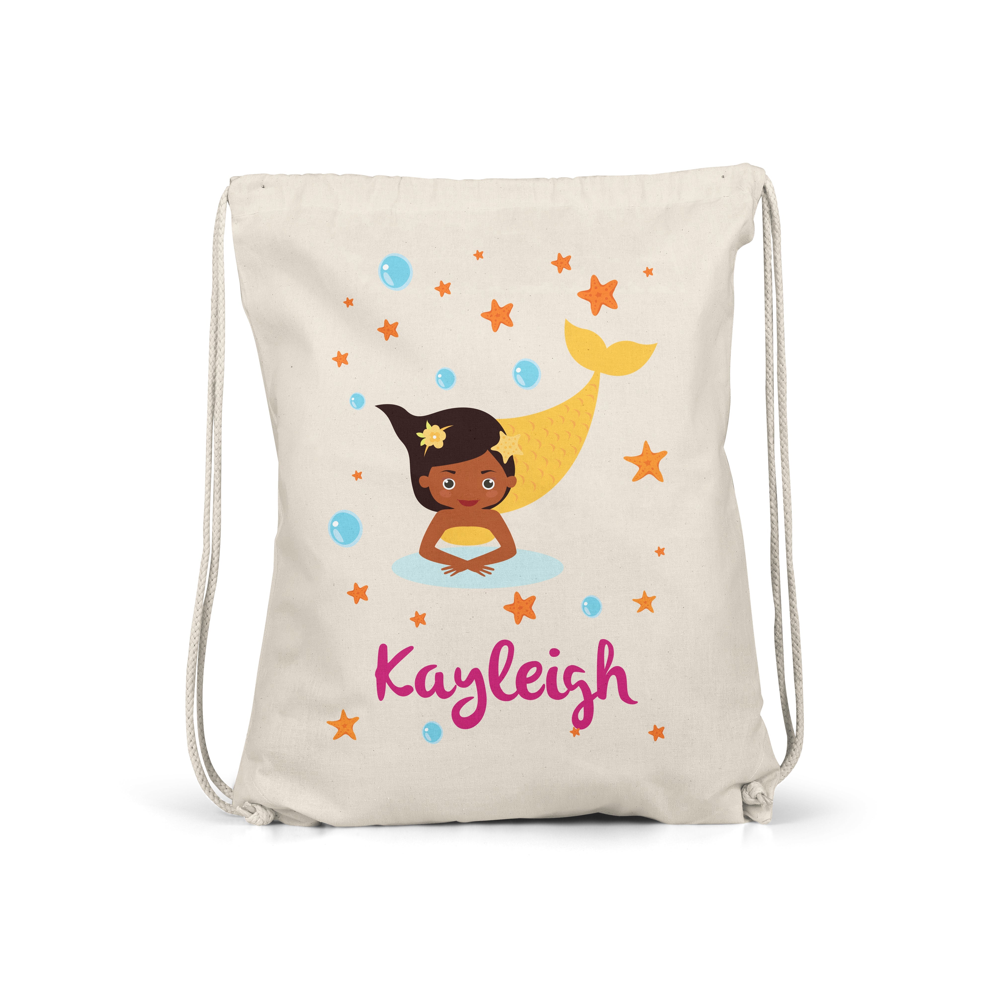 Personalised Kids Gym Bag - Yellow Mermaid