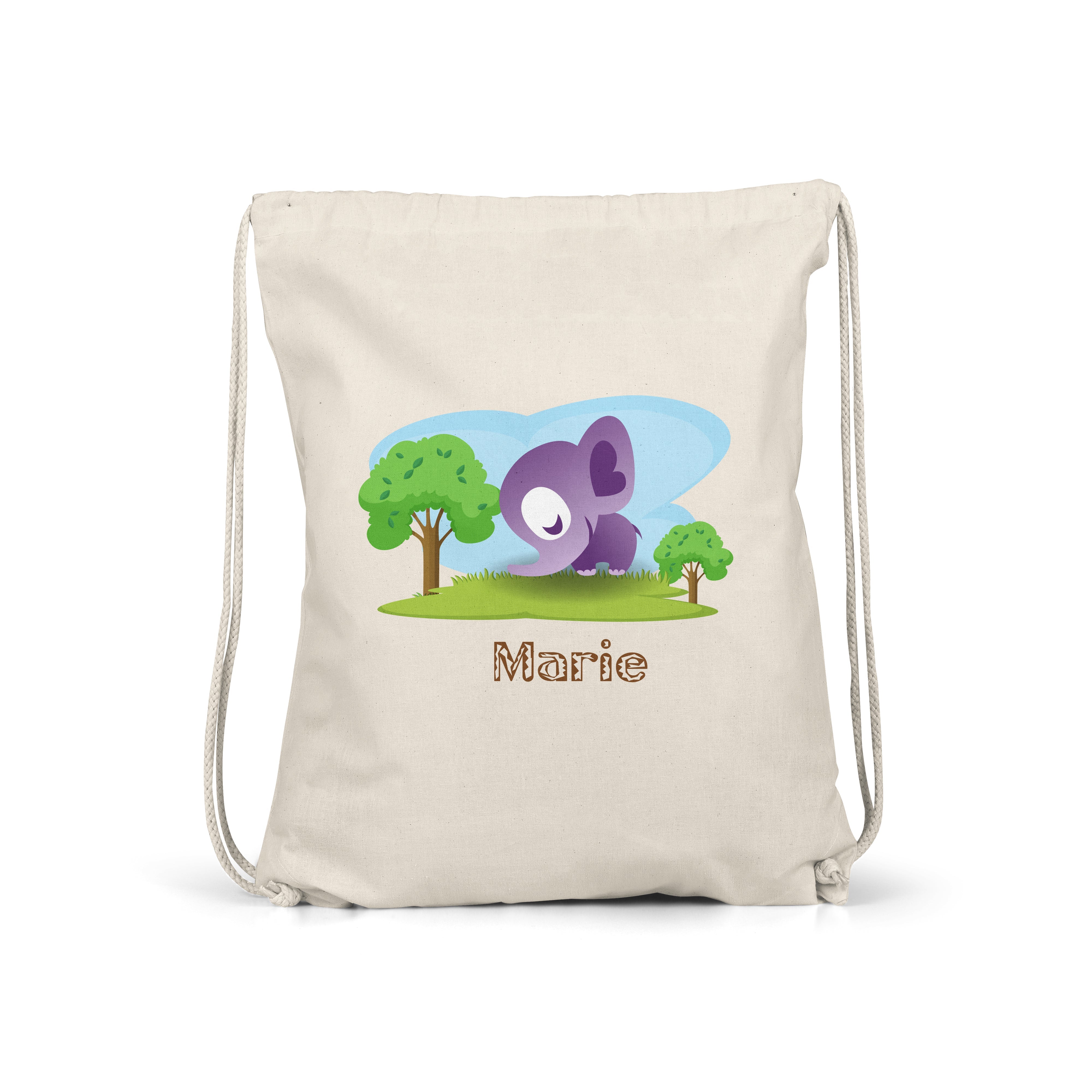 Cute Safari -  Personalised Kids Gym Bag - Multiple  - Elephant