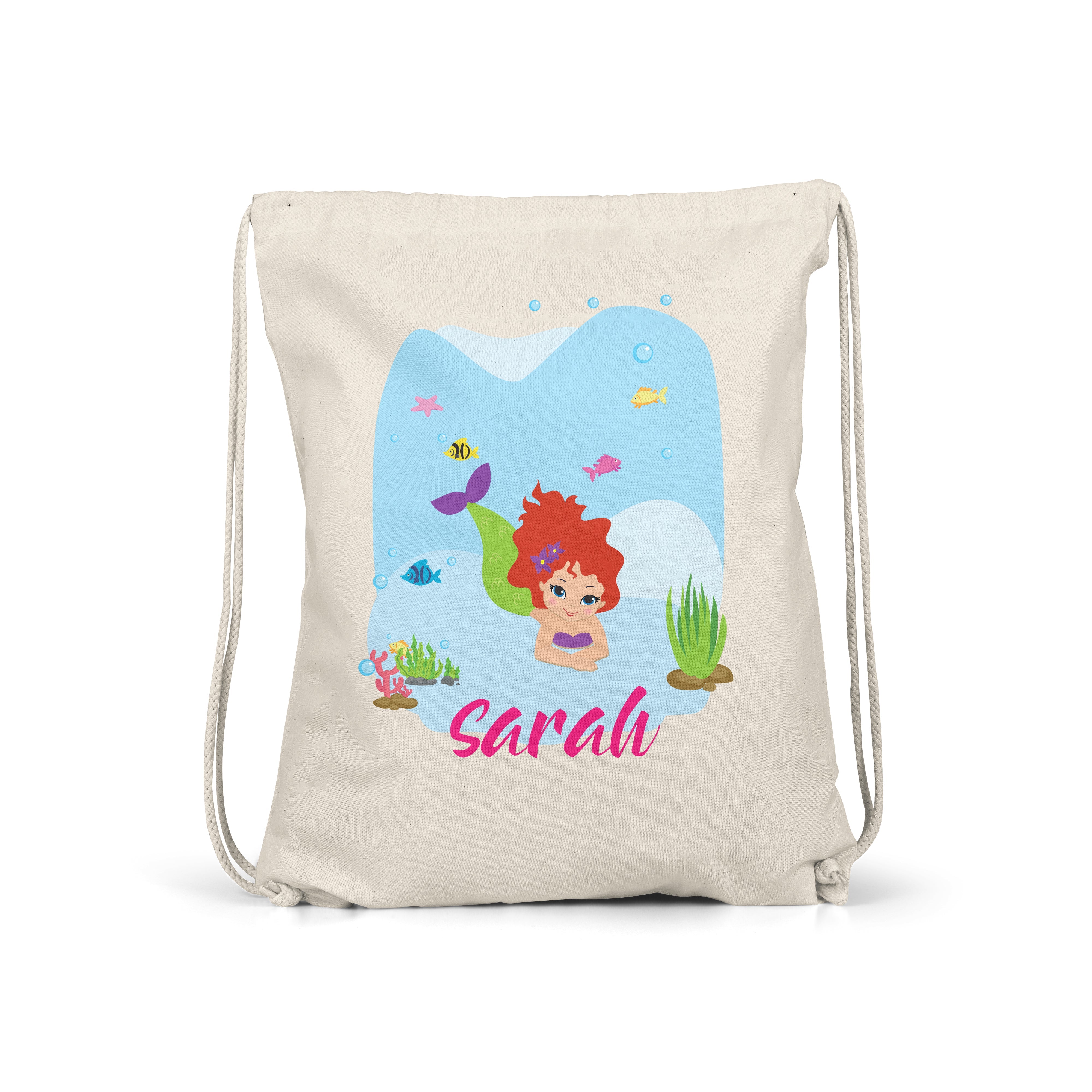 Mermaid - Personalised Kids Gym Bag - Multiple Colours - Perfect Gift - Ginger