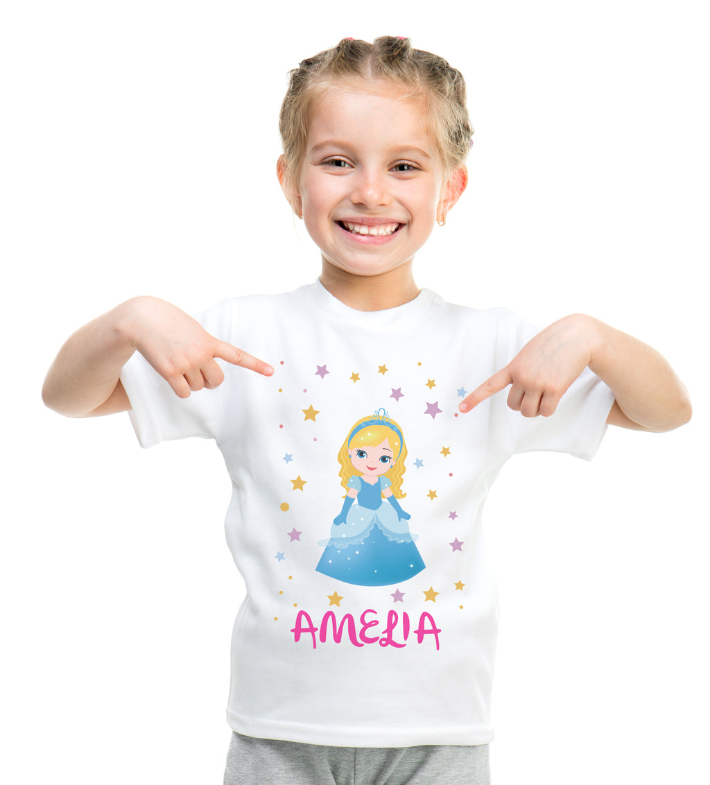 Personalised Princess T-Shirt - Blue