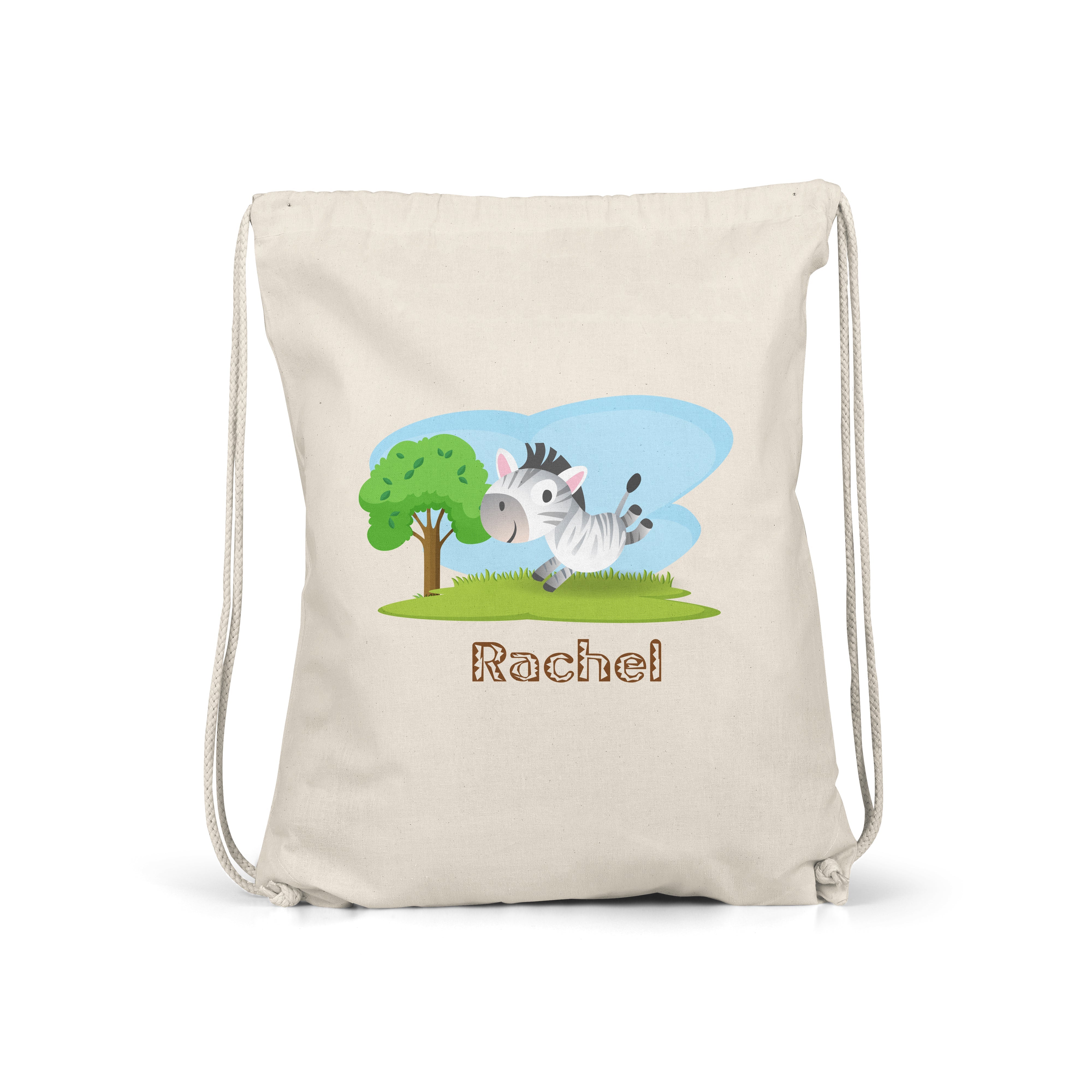 Cute Safari -  Personalised Kids Gym Bag - Multiple  - Zebra