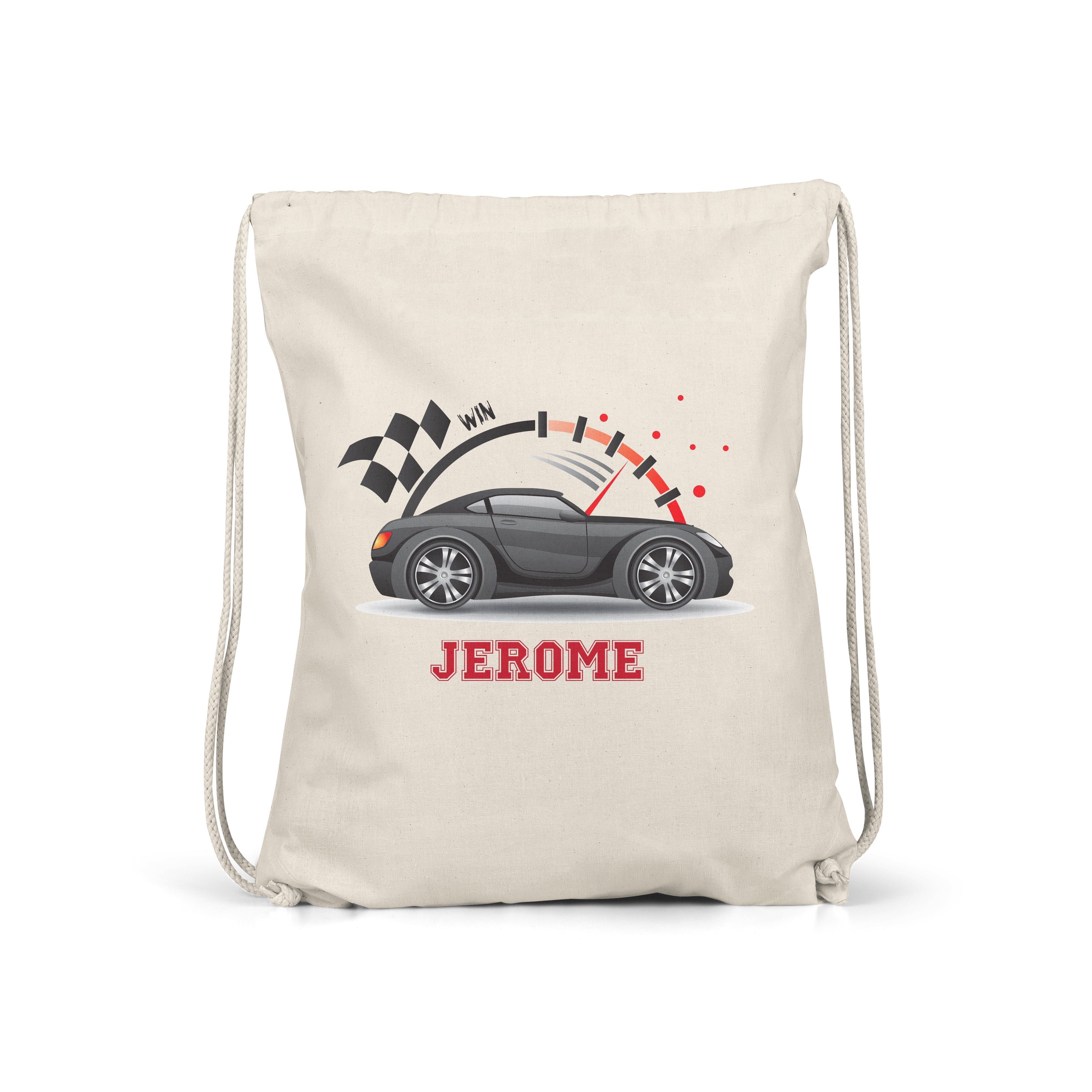 Car - Personalised Kids Gym Bag - Multiple Colours - Perfect Gift - Matte Black