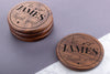 Personalised Engraved Walnut Coaster Round - Drinks All Round