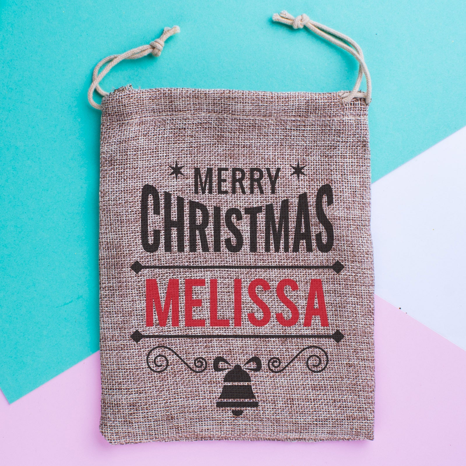 Mini Personalised Christmas Sack - Happy Holidays