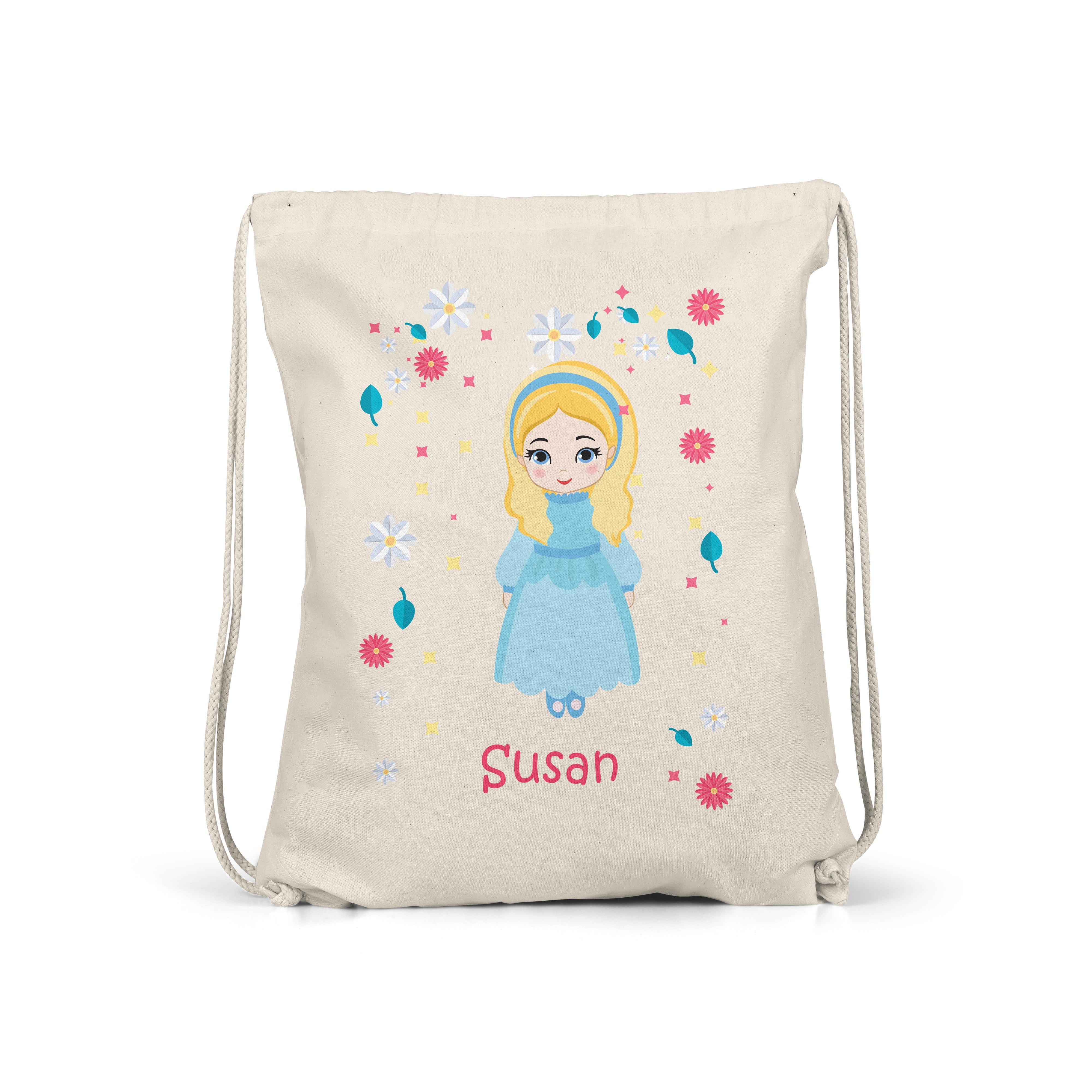 Princess - Personalised Kids Gym Bag - Calm Blue