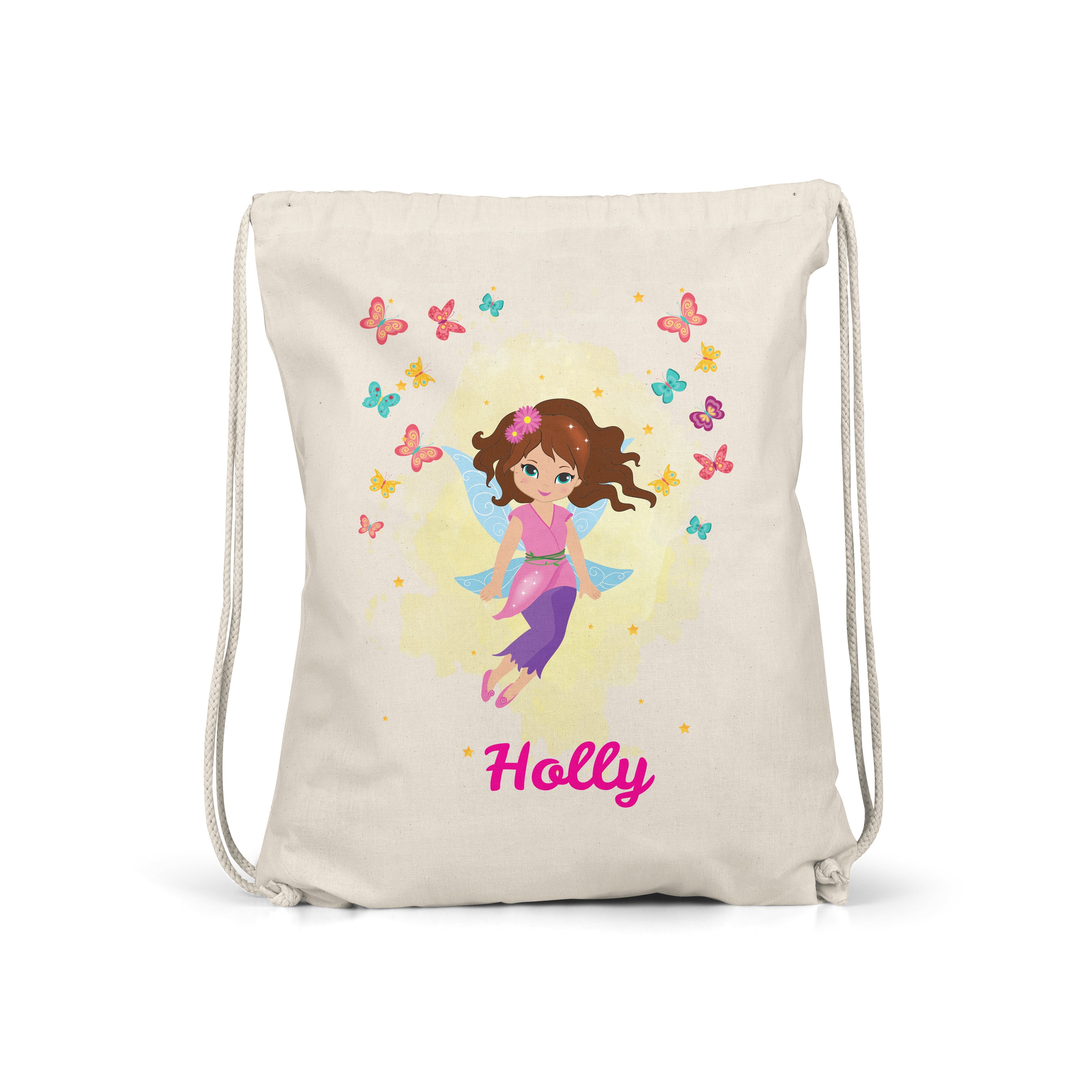 Fairy -  Personalised Kids Gym Bag - Pink