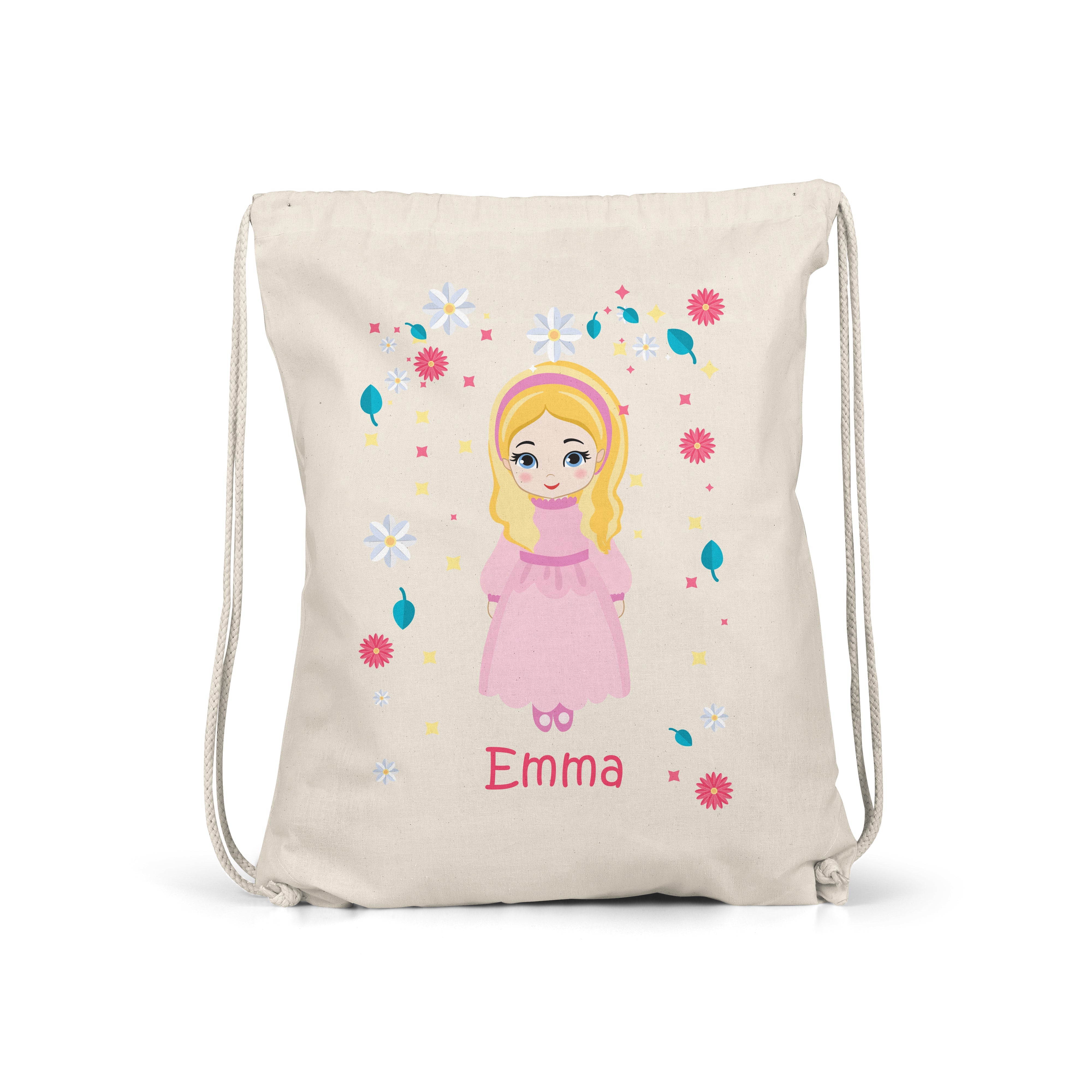 Princess - Personalised Kids Gym Bag - Cute Pink