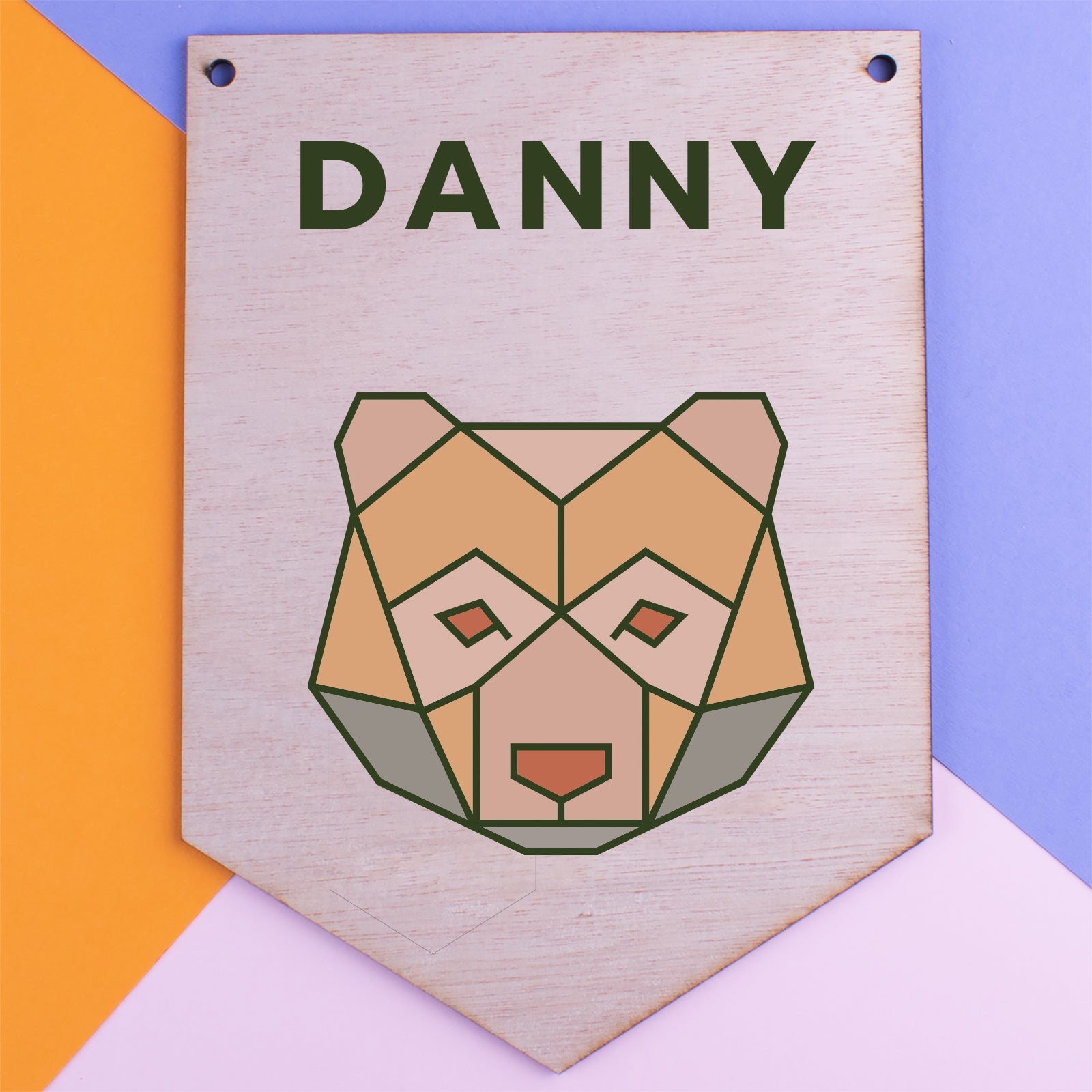 Personalised Wooden Door Sign - Bear