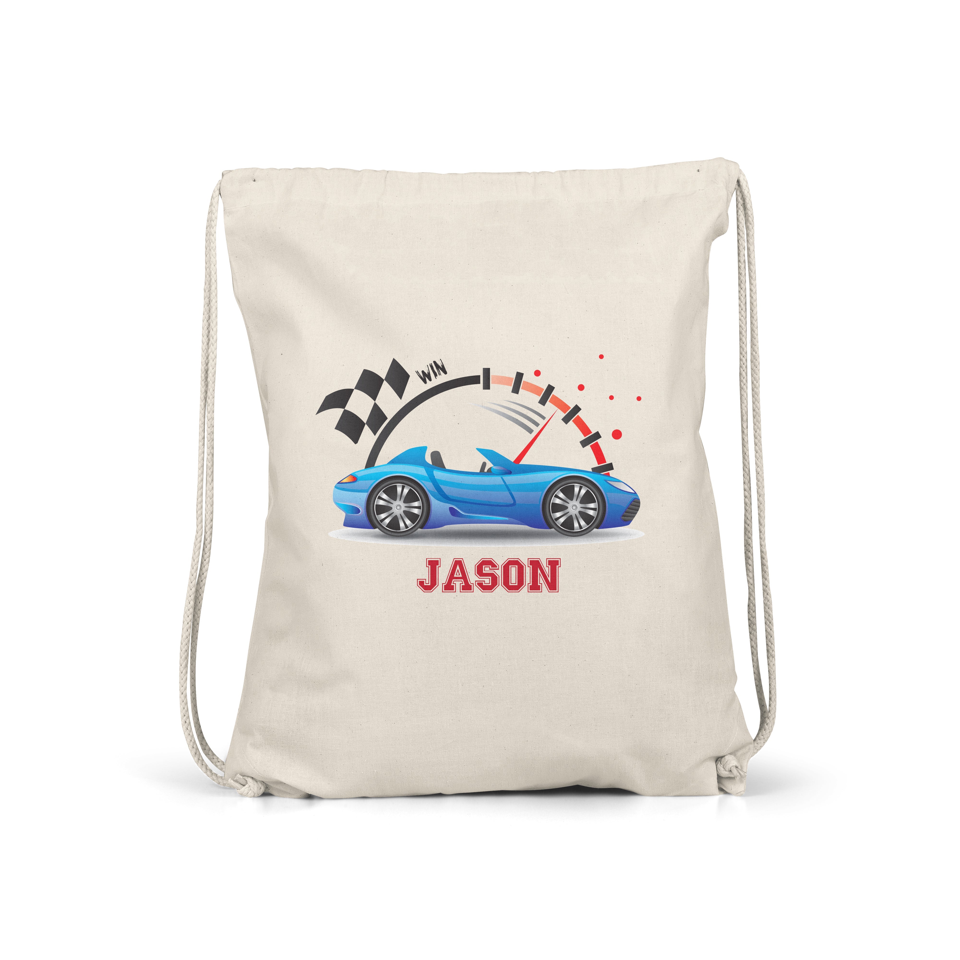 Car - Personalised Kids Gym Bag - Multiple Colours - Perfect Gift - Super Blue