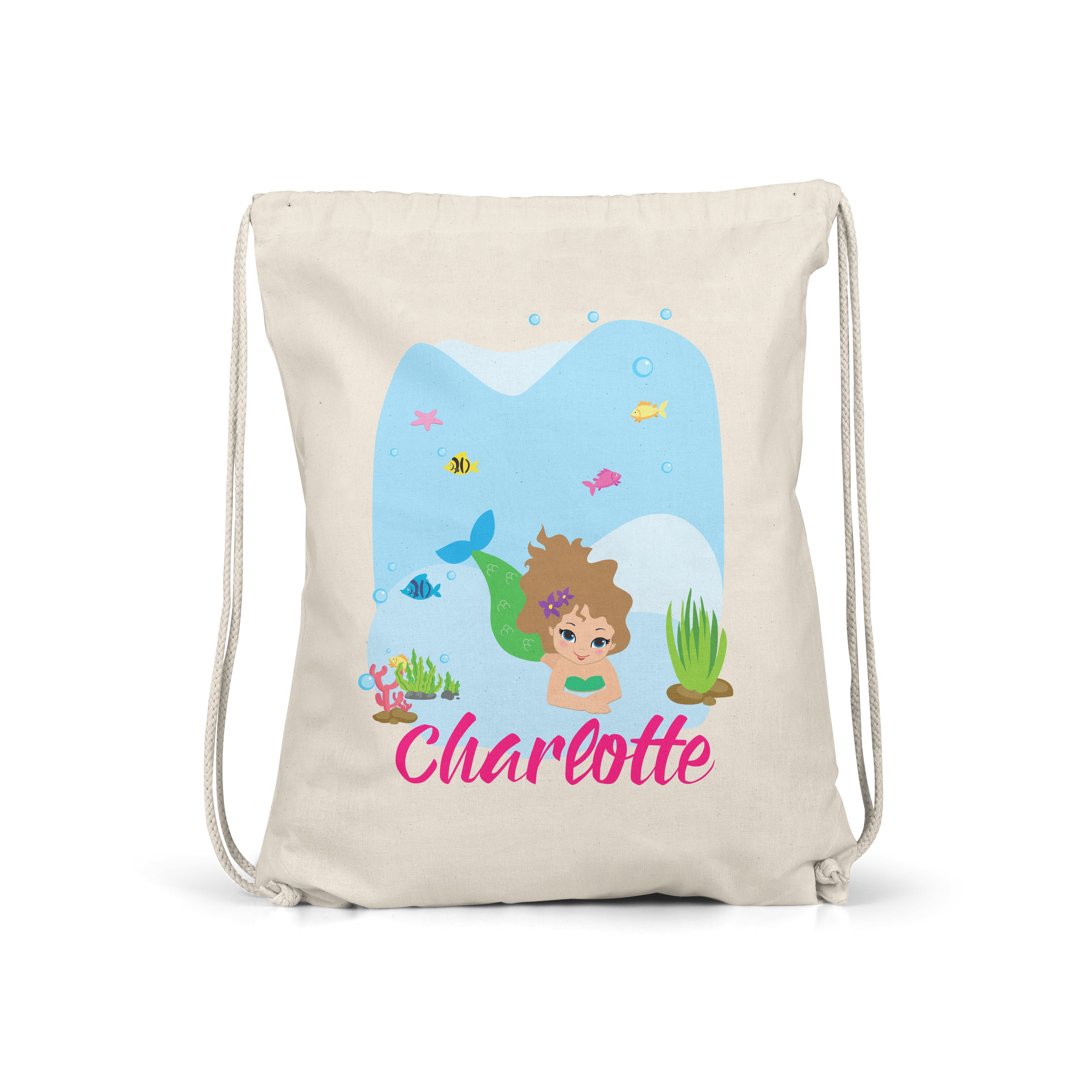 Mermaid - Personalised Kids Gym Bag - Multiple Colours - Perfect Gift - Light