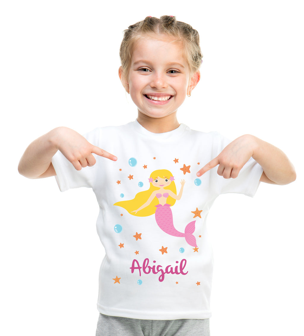 Personalised Mermaid T-Shirt - Pink