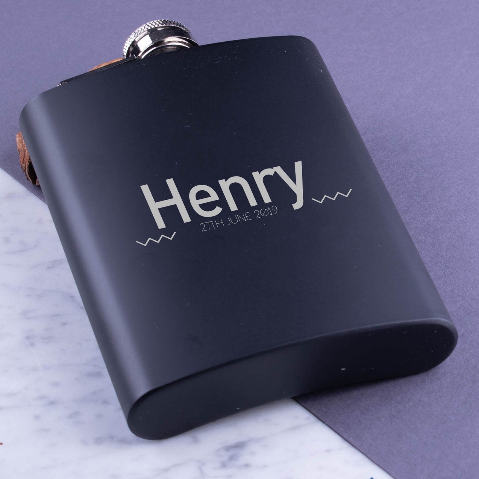 Personalised Metal Hip Flask - Perfect Gift - Any Message - Drink Time!