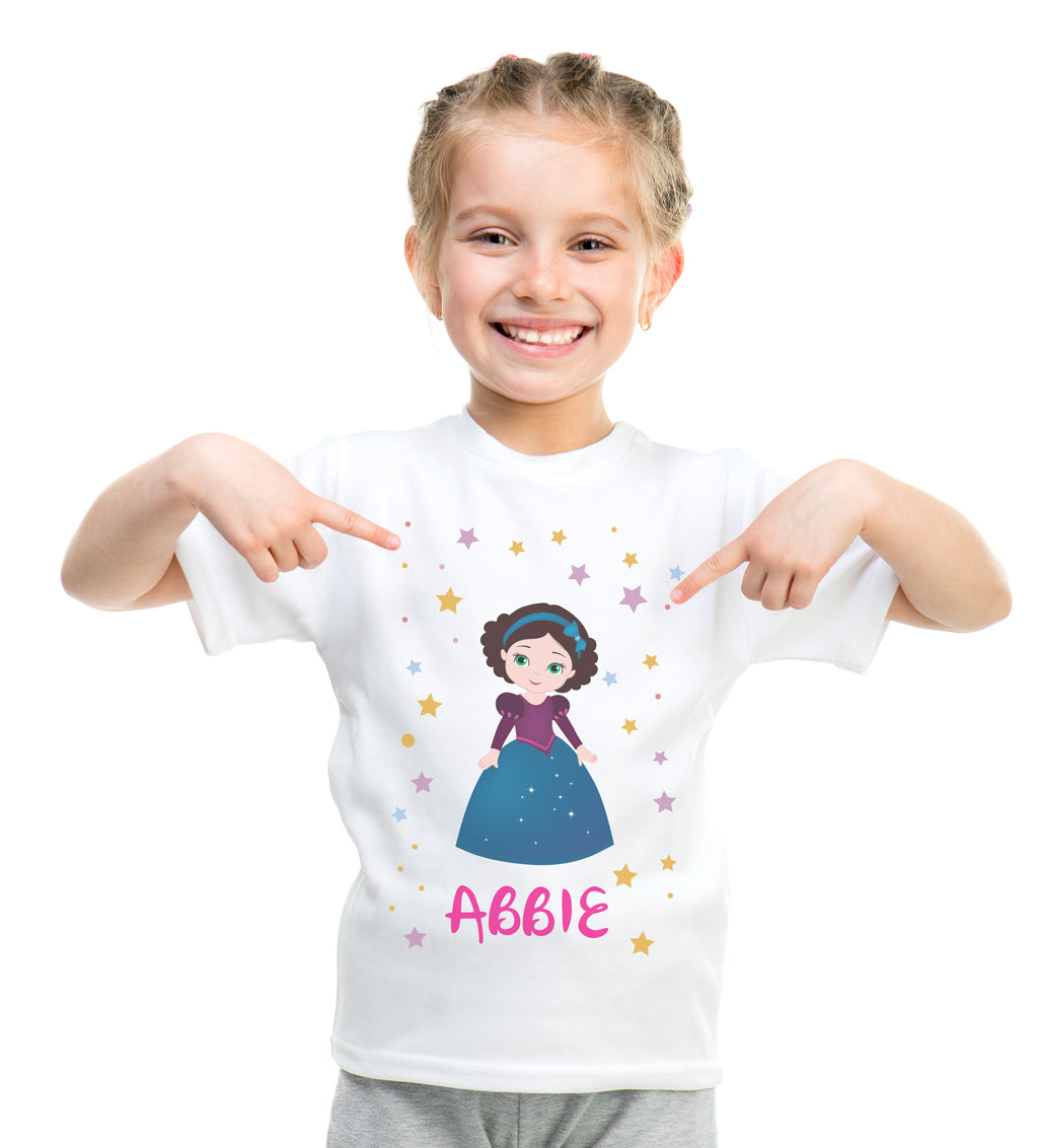 Personalised Princess T-Shirt - Blue Dress