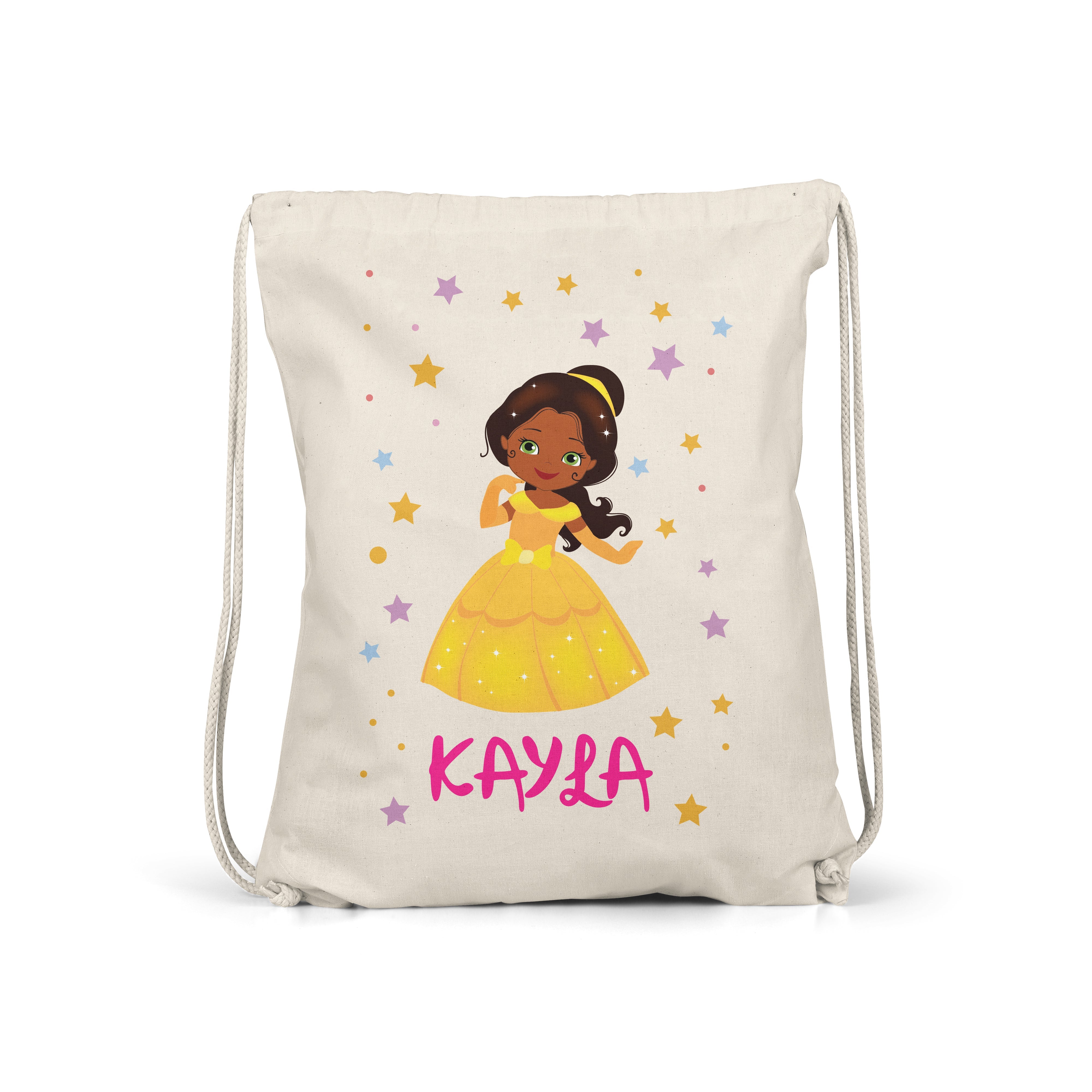 Personalised Kids Gym Bag - Yellow Princess