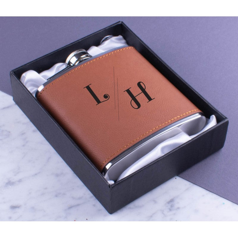 Leather Flasks Personalised - Any Text