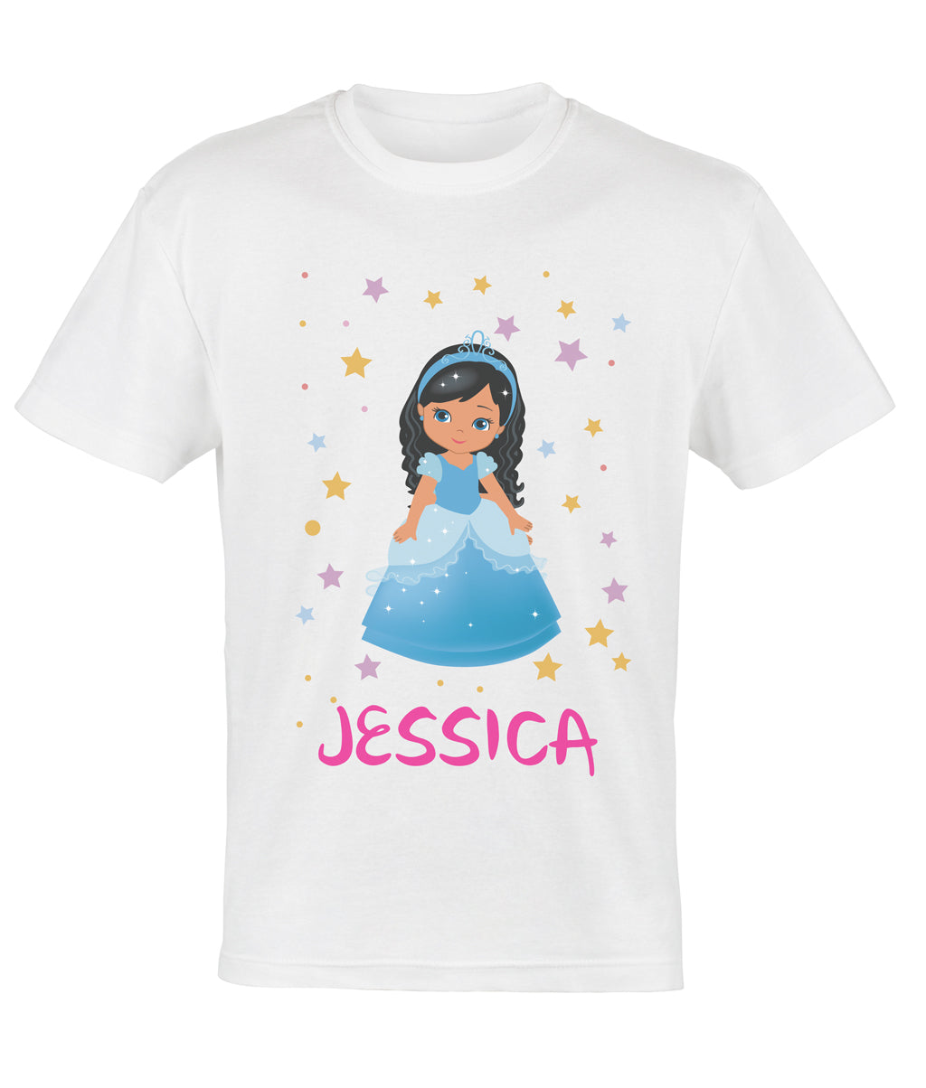 Personalised Princess T-Shirt - Light Blue