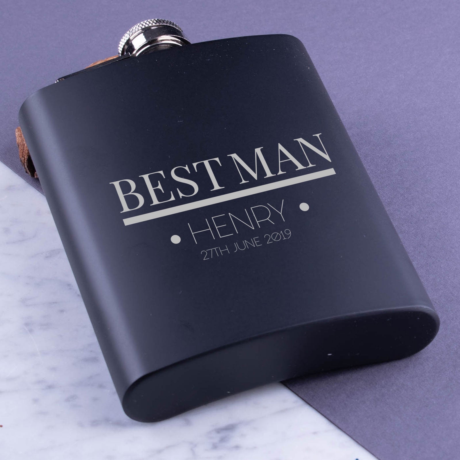 Personalised Metal Hip Flask - Perfect Gift - Any Message - Let's Drink!