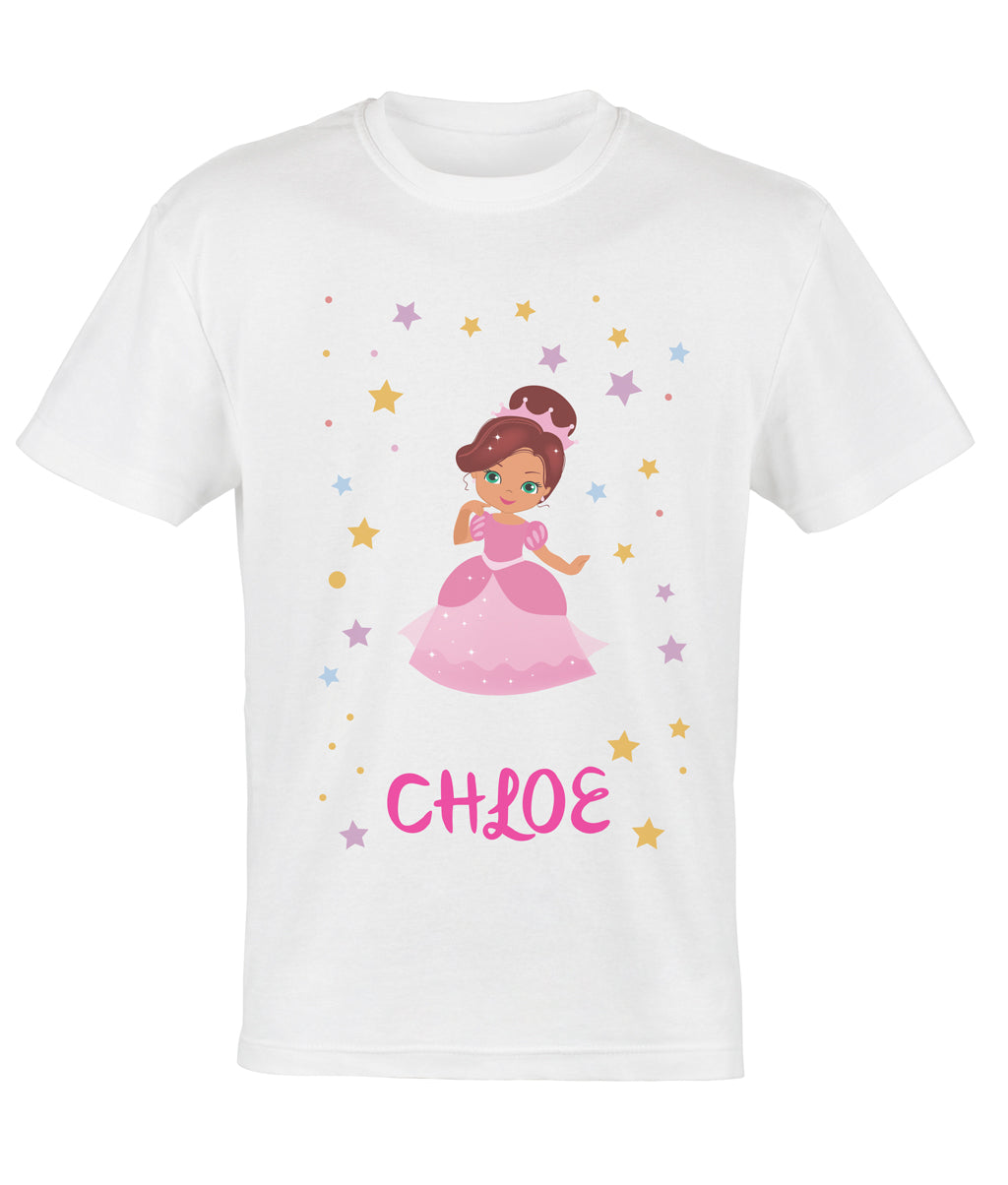 Personalised Princess T-Shirt - Light Pink